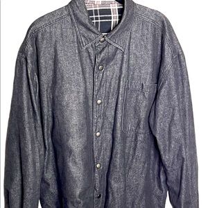 Vintage Nice Flannel Lined Black Denim Shacket
